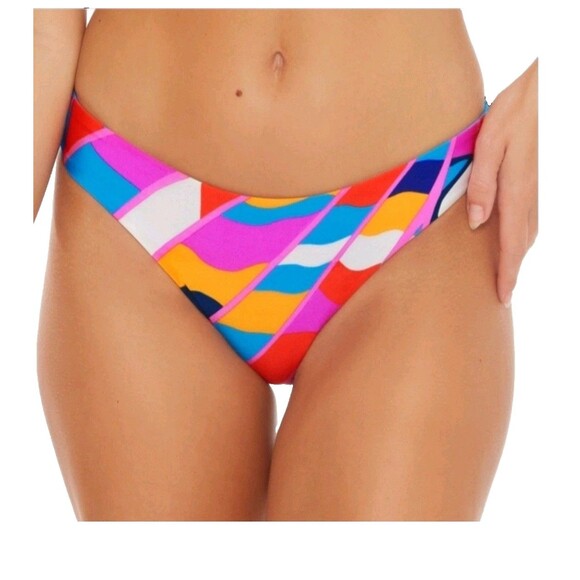 Trina Turk Abstract Swim Bikini Bottom Size 6 NWT Colorful Reversible Designer - Picture 1 of 9